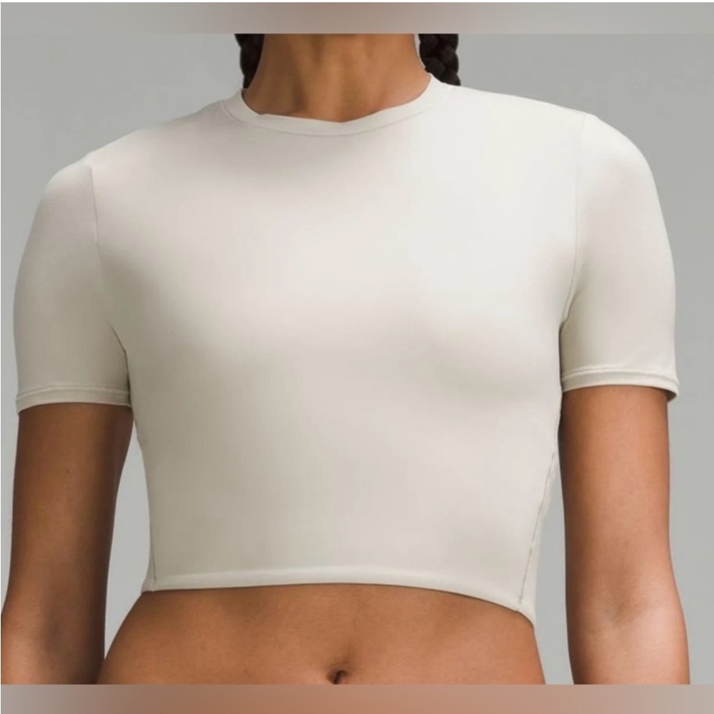 NWT Lululemon - Wundermost Ultra-Soft Nulu Crewneck Cropped T-Shirt - Mojave Tan
